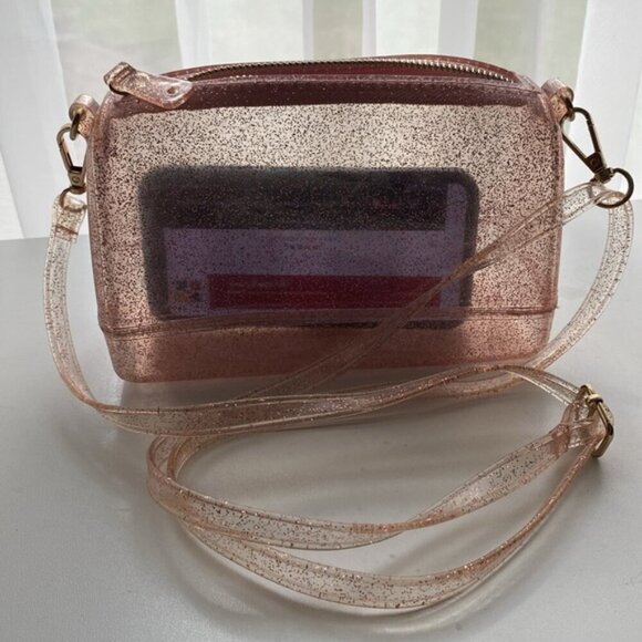 Pink Crossbody Bag with Transparent see through concert bag - Picture 3 of 11